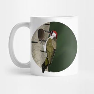 jz.birds Green Woodpecker Bird Animal Design Illustration Mug